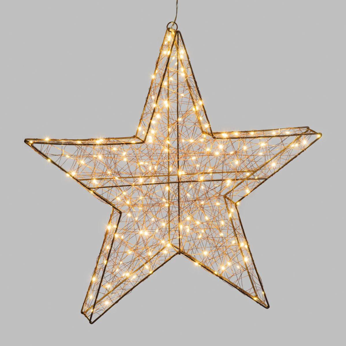 Stella luminosa 3D 180 lampadine bianco caldo H 60 cm Leroy Merlin