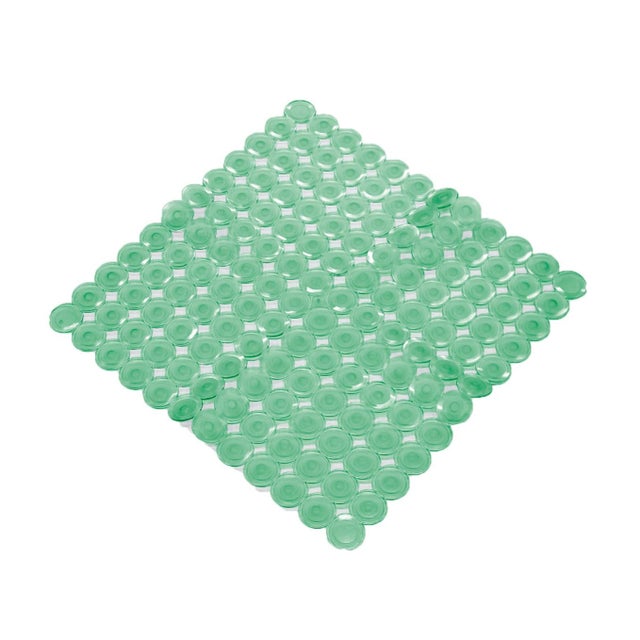 Tappeto antiscivolo quadrato Bottoni in pvc verde 55 x 55 cm