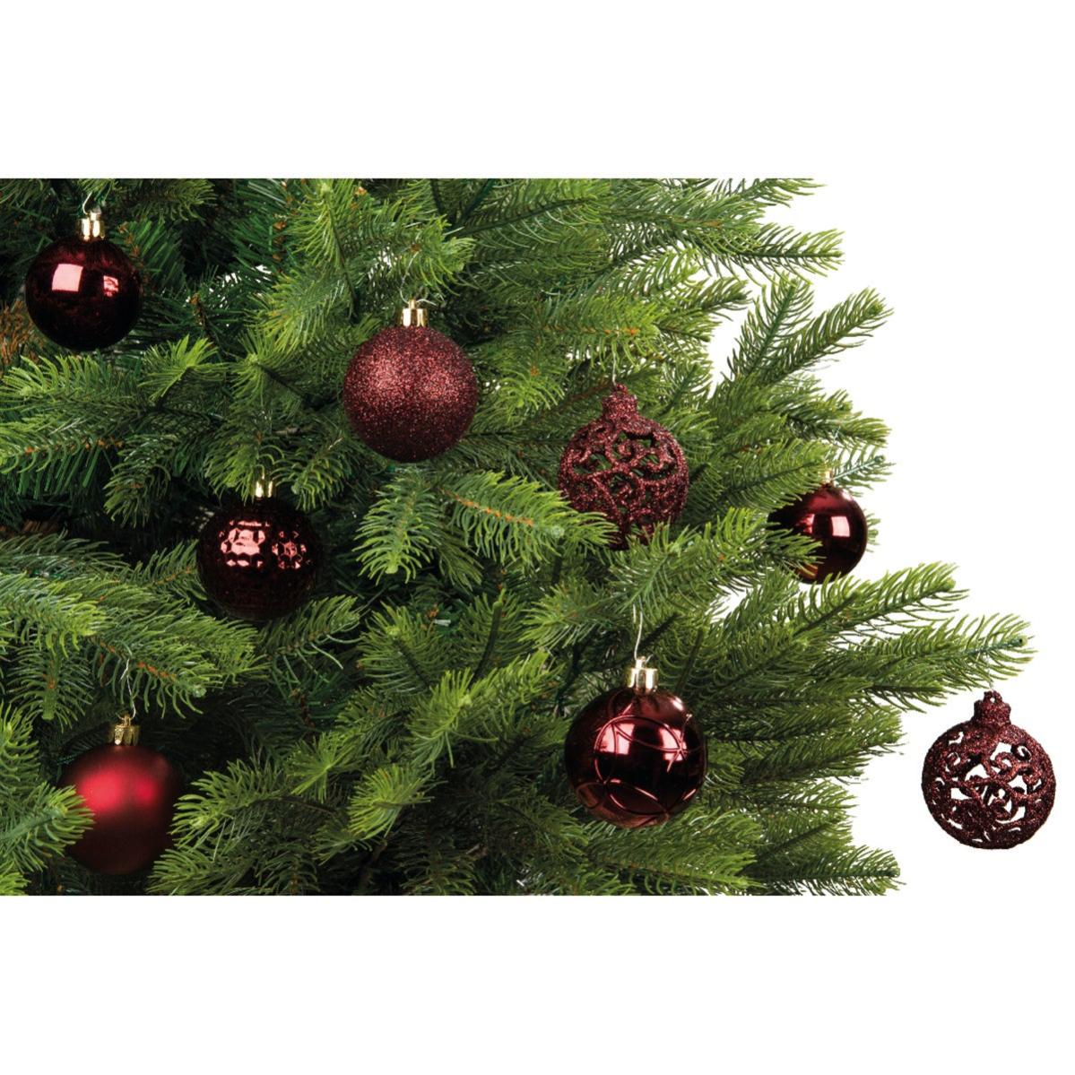 Renna Decorativa Natalizia In Plastica Floccata Bordeaux - 23 Cm, Per Interno Ed Esterno