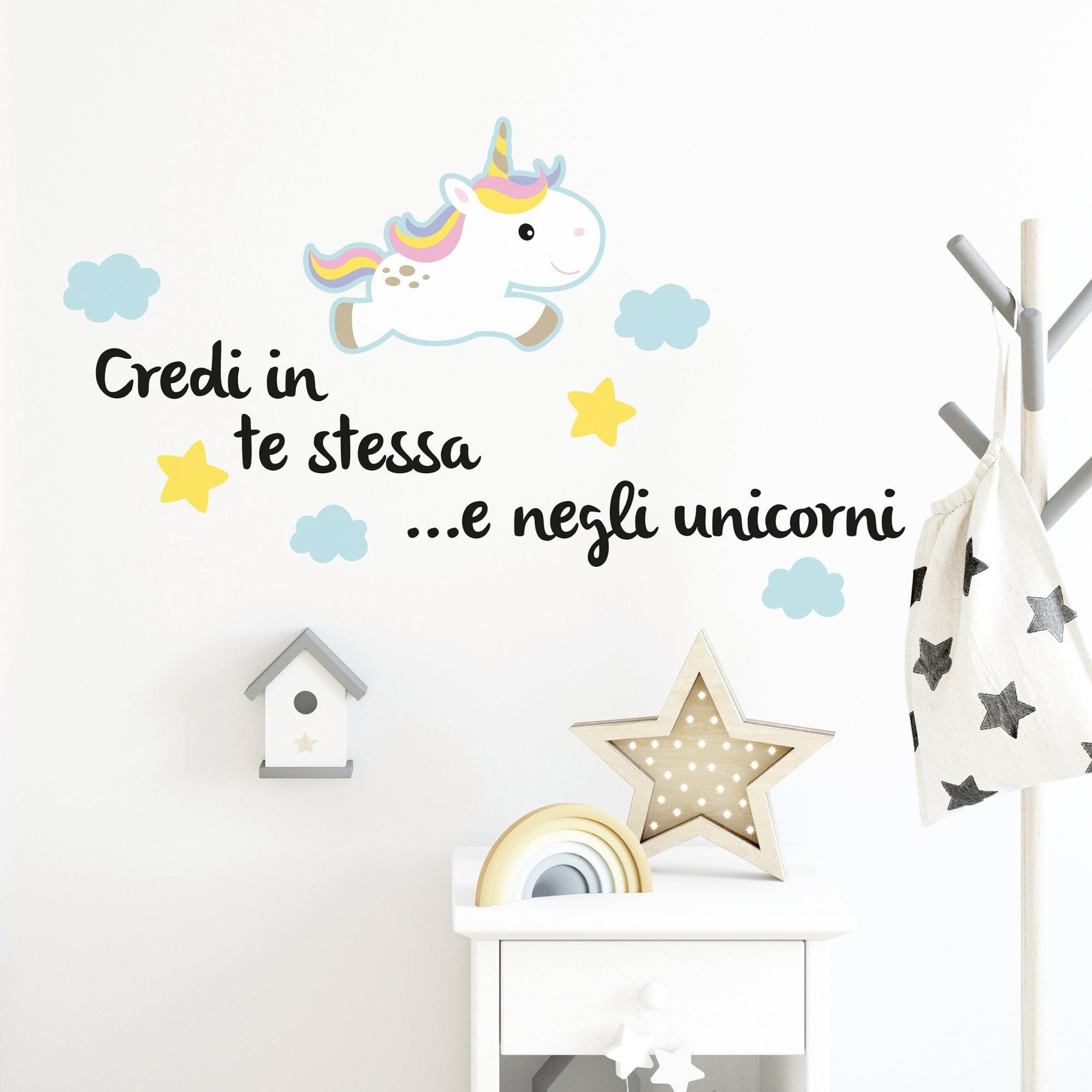 Sticker decorativo Words Up M Unicorni 31x31 cm multicolore, confezione da  2 fogli