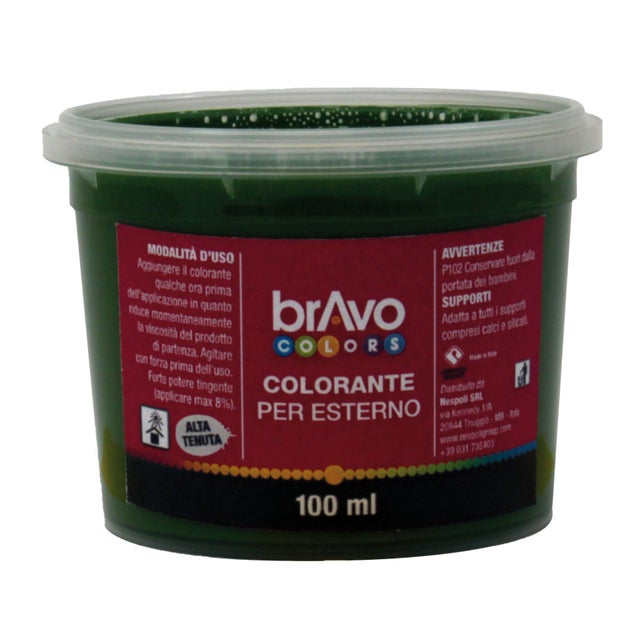 Colorante liquido universale per esterni 100 ml verde ossido