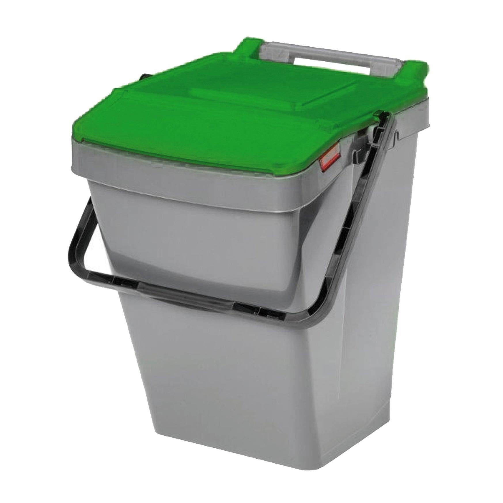 Pattumiera Raccolta Differenziata 25L PALUPLUS – 24x37x51 Cm – Coperchio Basculante Giallo – Made In Italy E Componibile