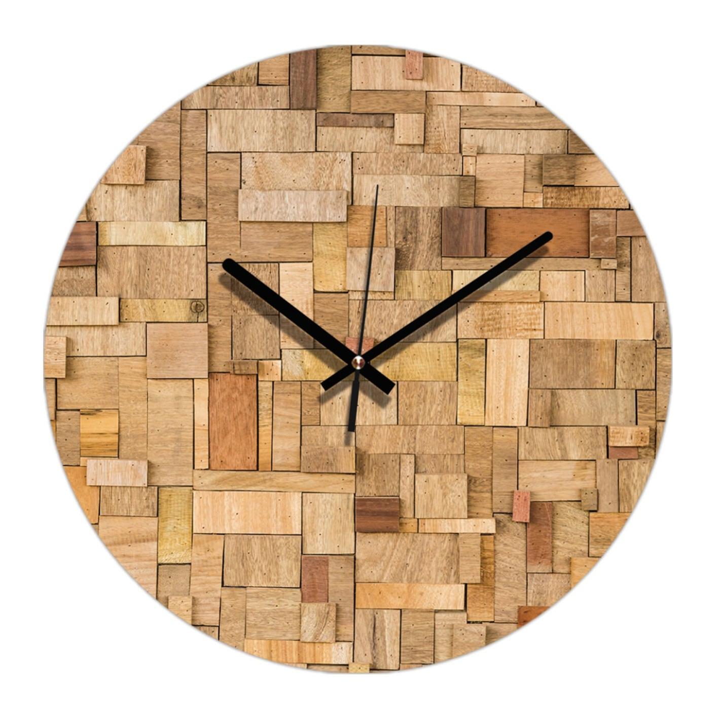 Orologio Da Parete Rustico Stonebriar In Legno 35,6 Cm – Stile Vintage Shabby Chic Per Cucina, Soggiorno O Ingresso. Funziona A Batteria (AA Non Inclusa).