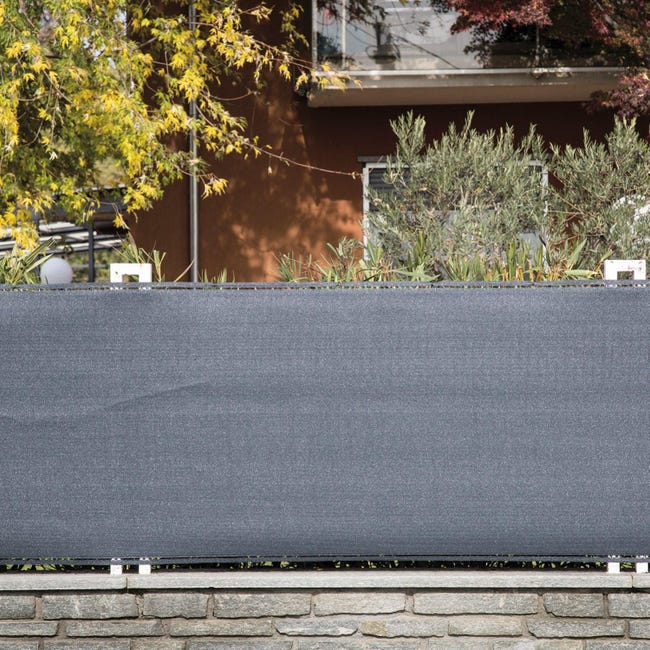 TENAX Coimbra Dark Sichtschutznetz – Anthrazitgrau, 2,00 X 5 M, Hohe Abschirmung, Mit Ösen