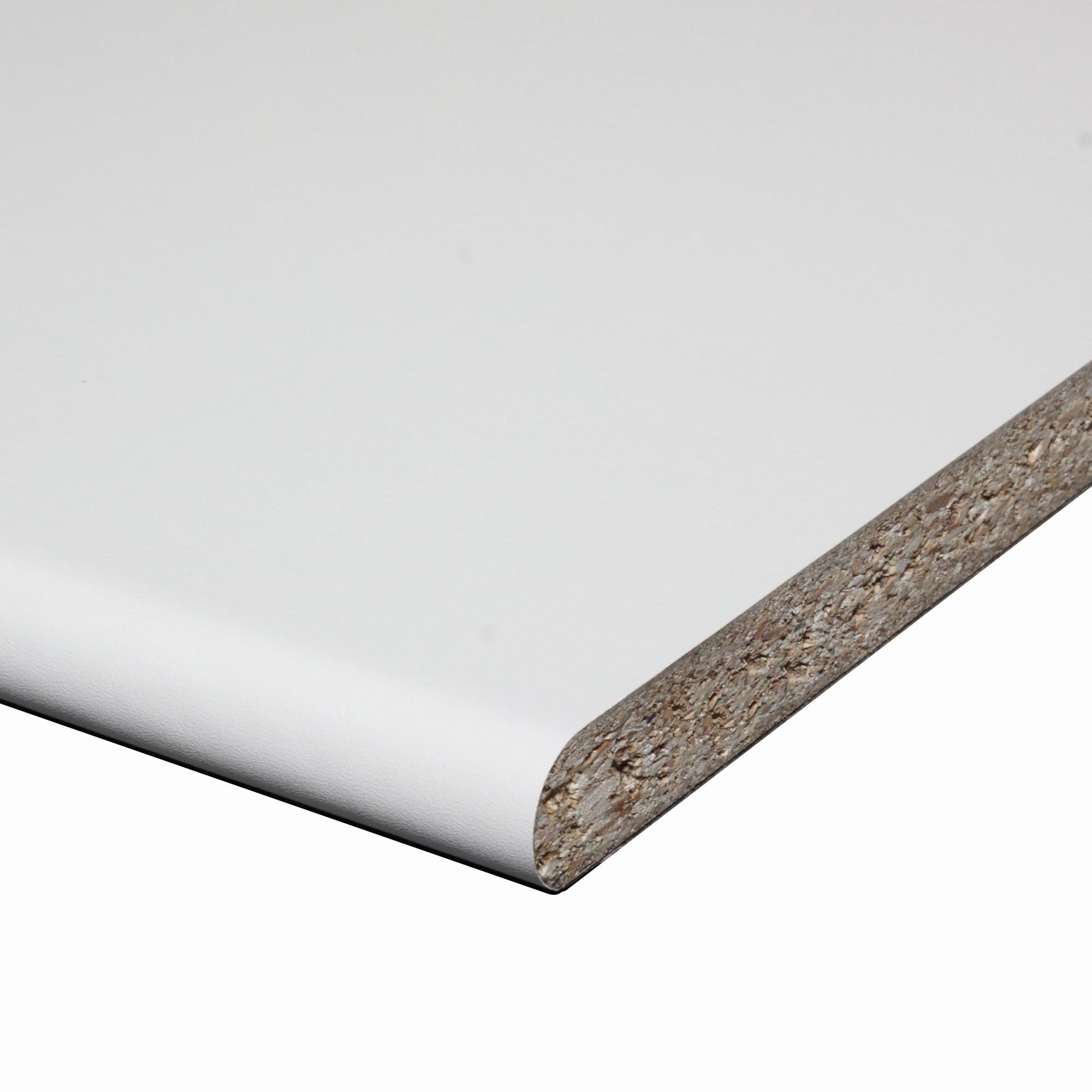 Piano cucina in truciolare rivestito in laminato hpl bianco L 204 x P ...