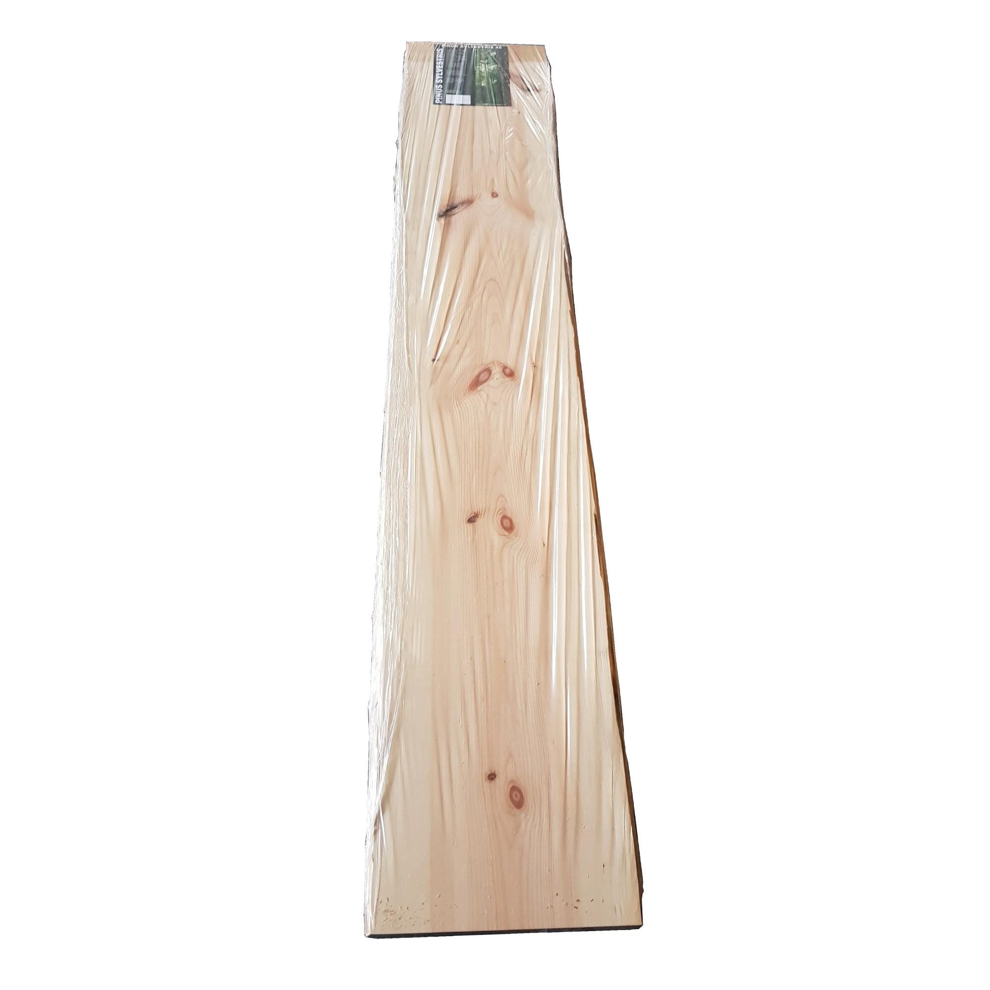 Tavola massello in legno di pino, 38 x 200 cm Sp 30 mm naturale