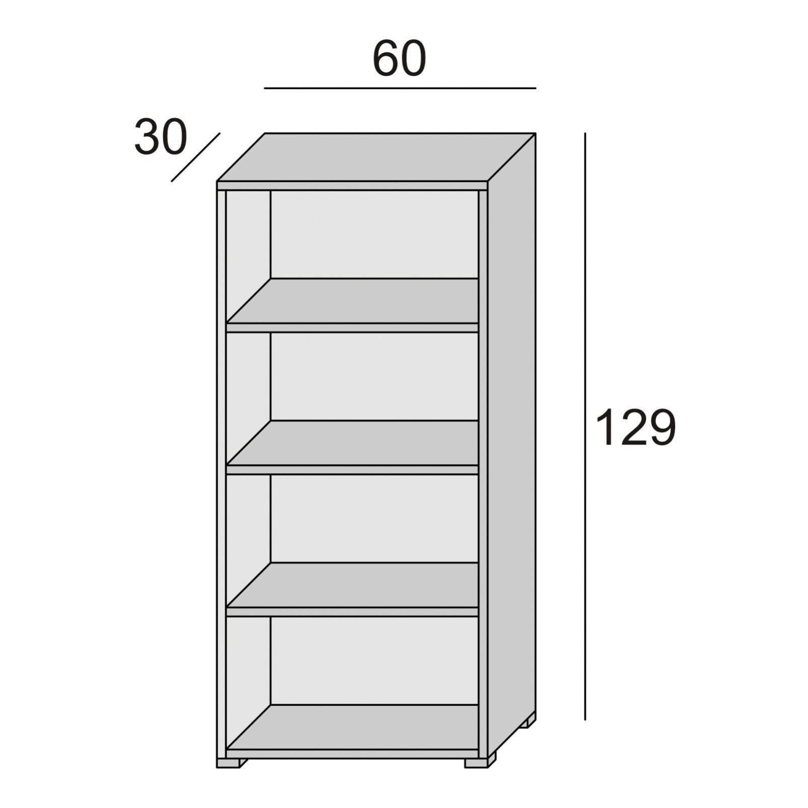 THY TRY Libreria A 3 Ripiani, Organizer In Legno Per Libri E Oggetti, 74,9x83,3x30 Cm, Design Moderno