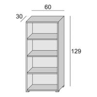 THY TRY Libreria A 3 Ripiani, Organizer In Legno Per Libri E Oggetti, 74,9x83,3x30 Cm, Design Moderno