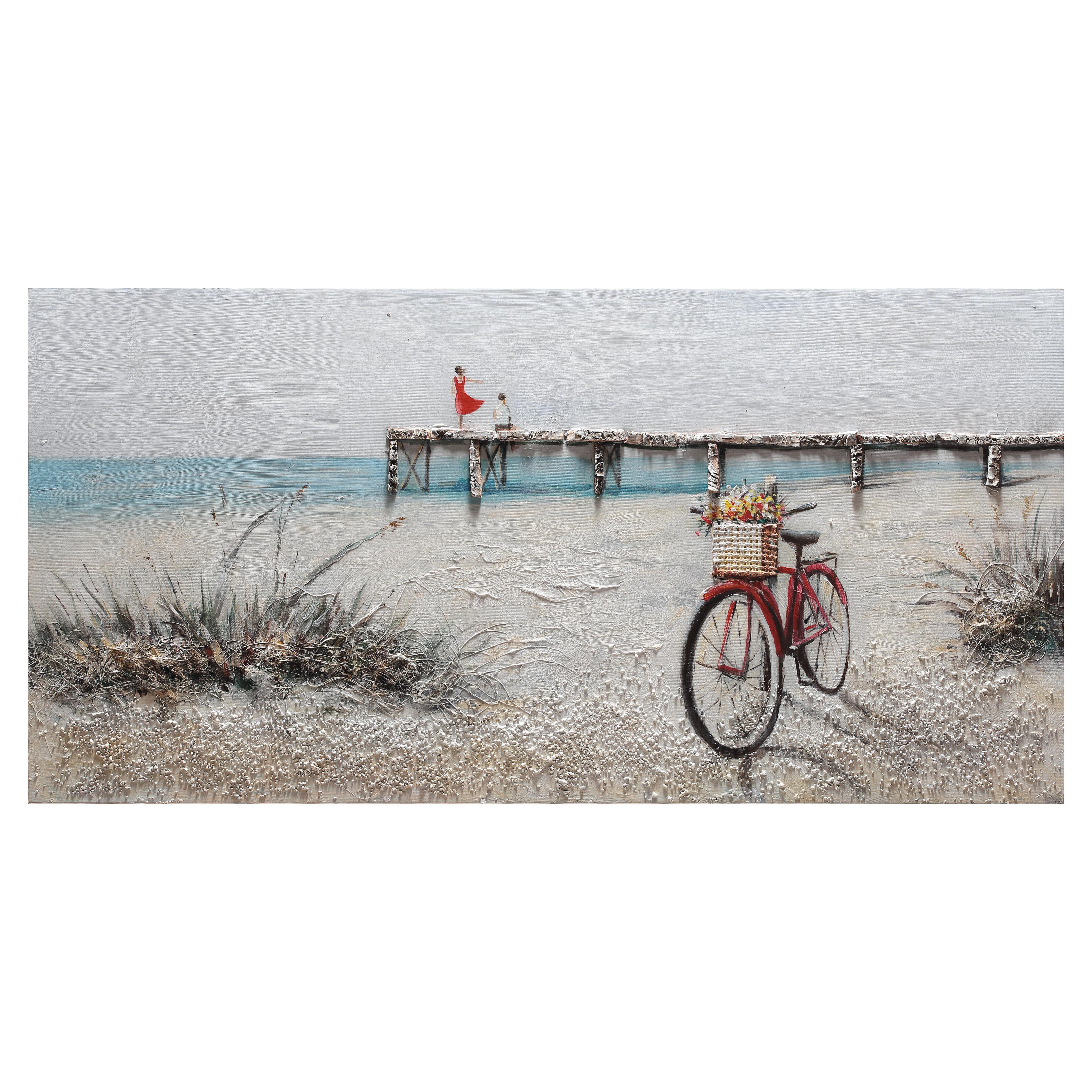 Dipinto su tela Bici In Spiaggia, multicolore 120 x 60 cm | Leroy Merlin