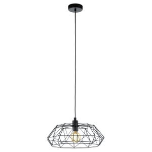 Lampadario nero design per tavolo soggiorno moderno led 47w 3000k - 8432