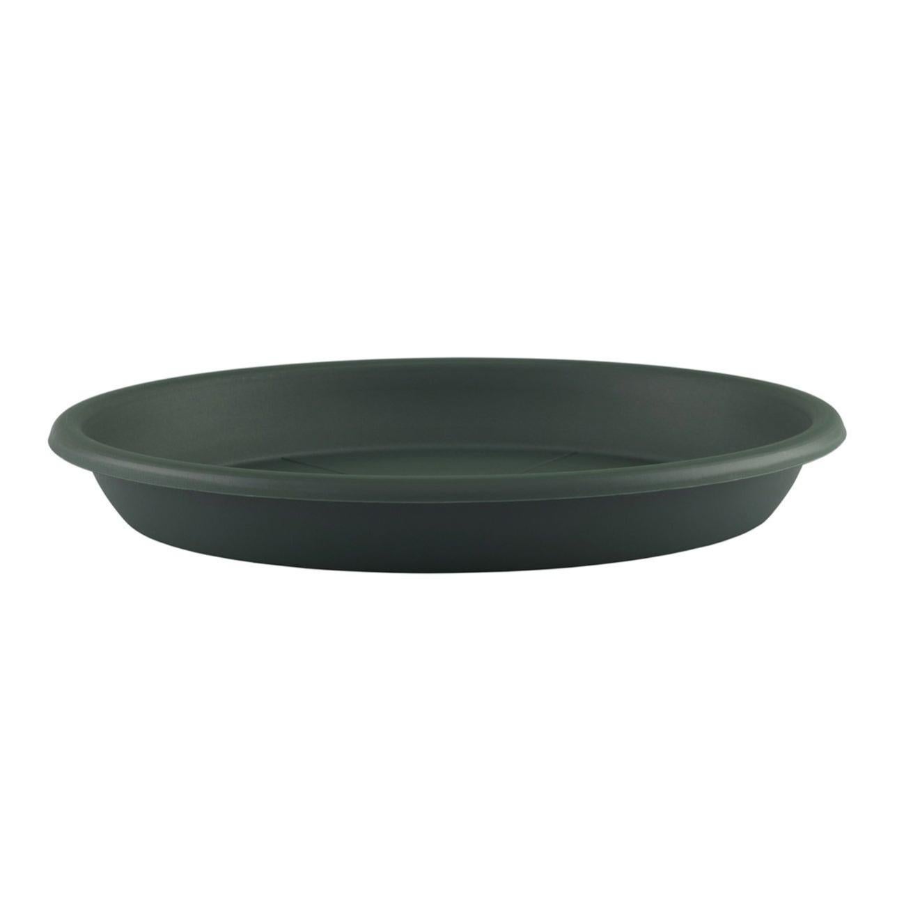 PLATINUX Vaso In Grès Con Sottovaso 18,6 X 15,7 Cm | Fatto A Mano In Europa | Verde Effetto Pietra | Resistente Al Gelo