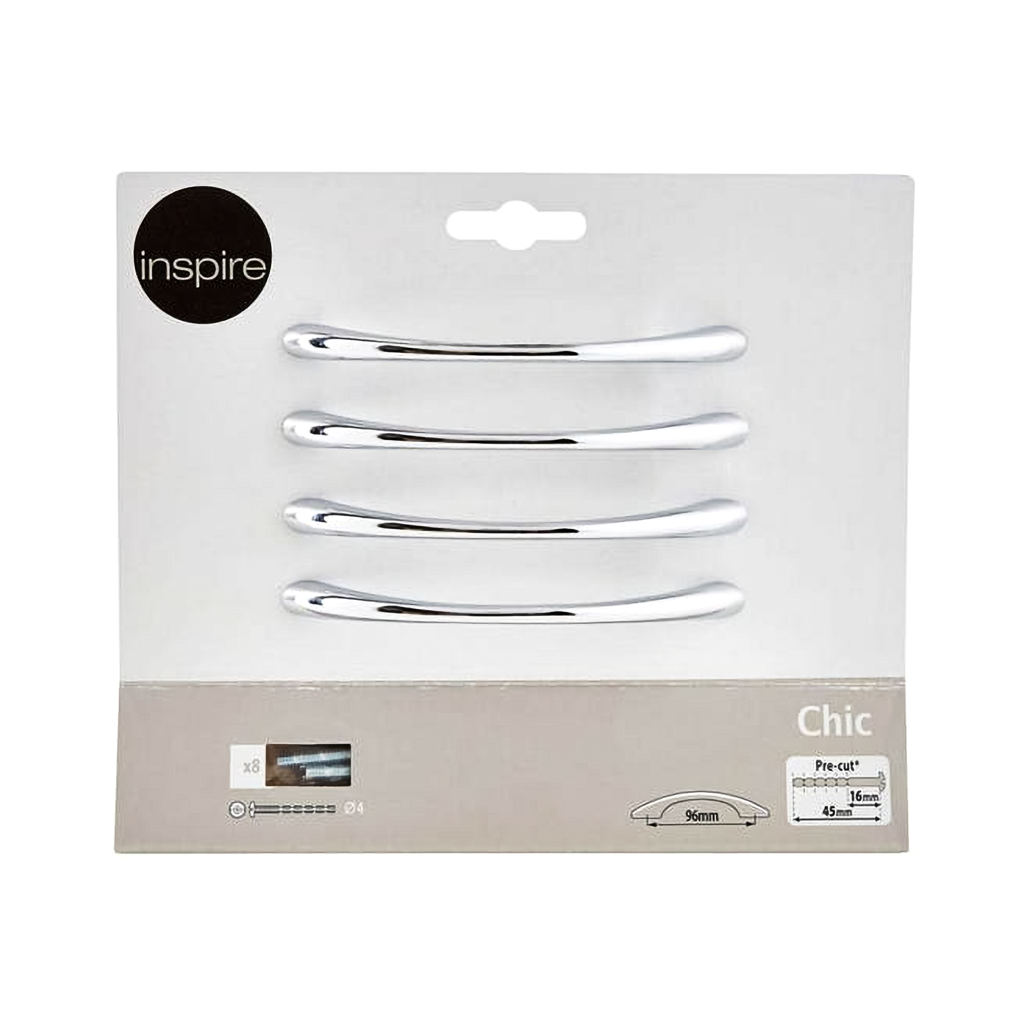 MANIGLIA PER MOBILI MANIGLIE MANIGLIETTE QUADRATE ACCIAIO LUCIDO Satinato 96 128 160 224 320 - Foto 4