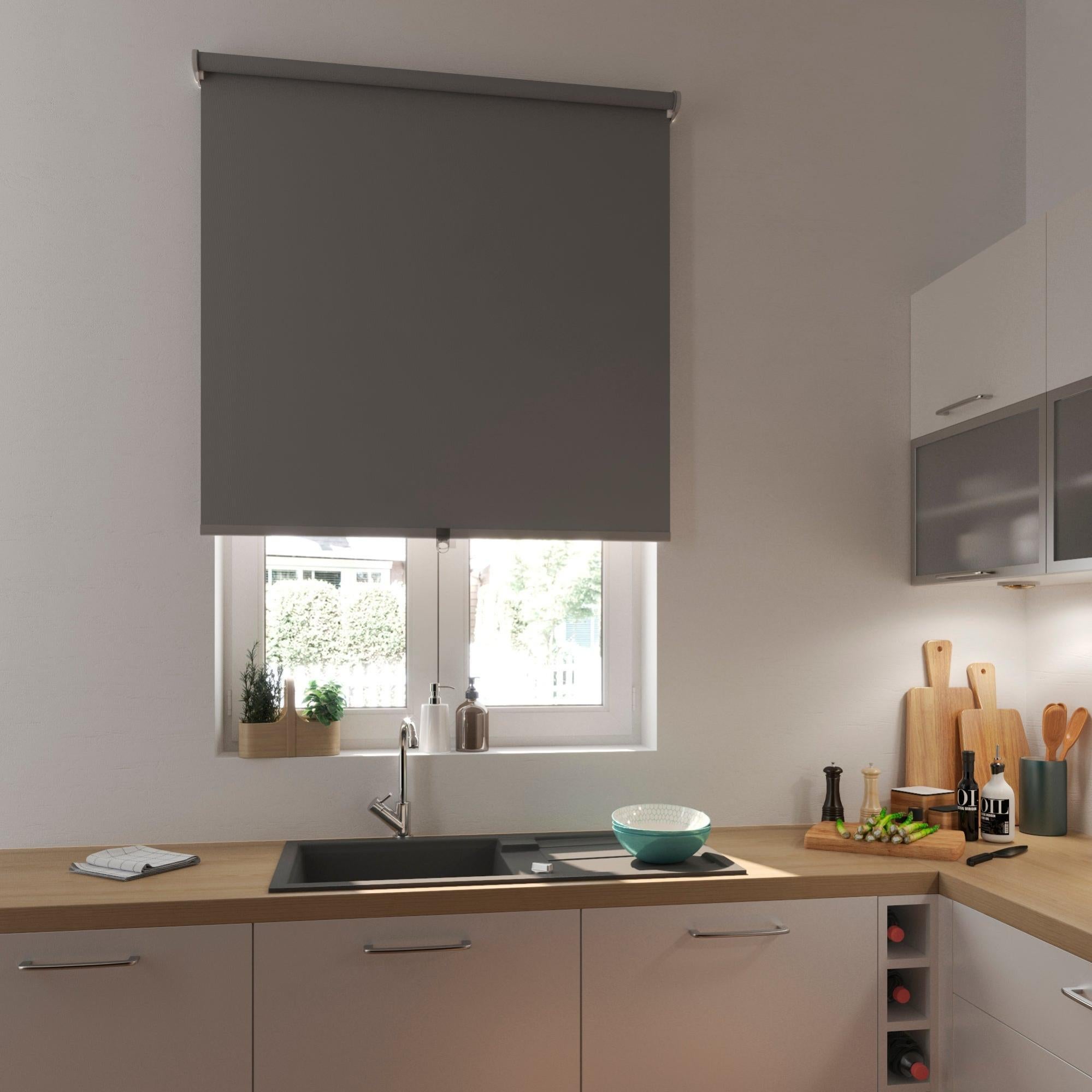 Tenda A Rullo Oscurante Portatile Senza Fori - 45x125 Cm - Nera - Con Ventose E Ganci Adesivi - Per Finestra, Ufficio, Privacy - Ritrazione Automatica