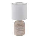 Lampada Da Tavolo EGLO Bellariva - Design Scandinavo In Ceramica Crema, Tessuto Bianco, Interruttore Incorporato - Foto 4
