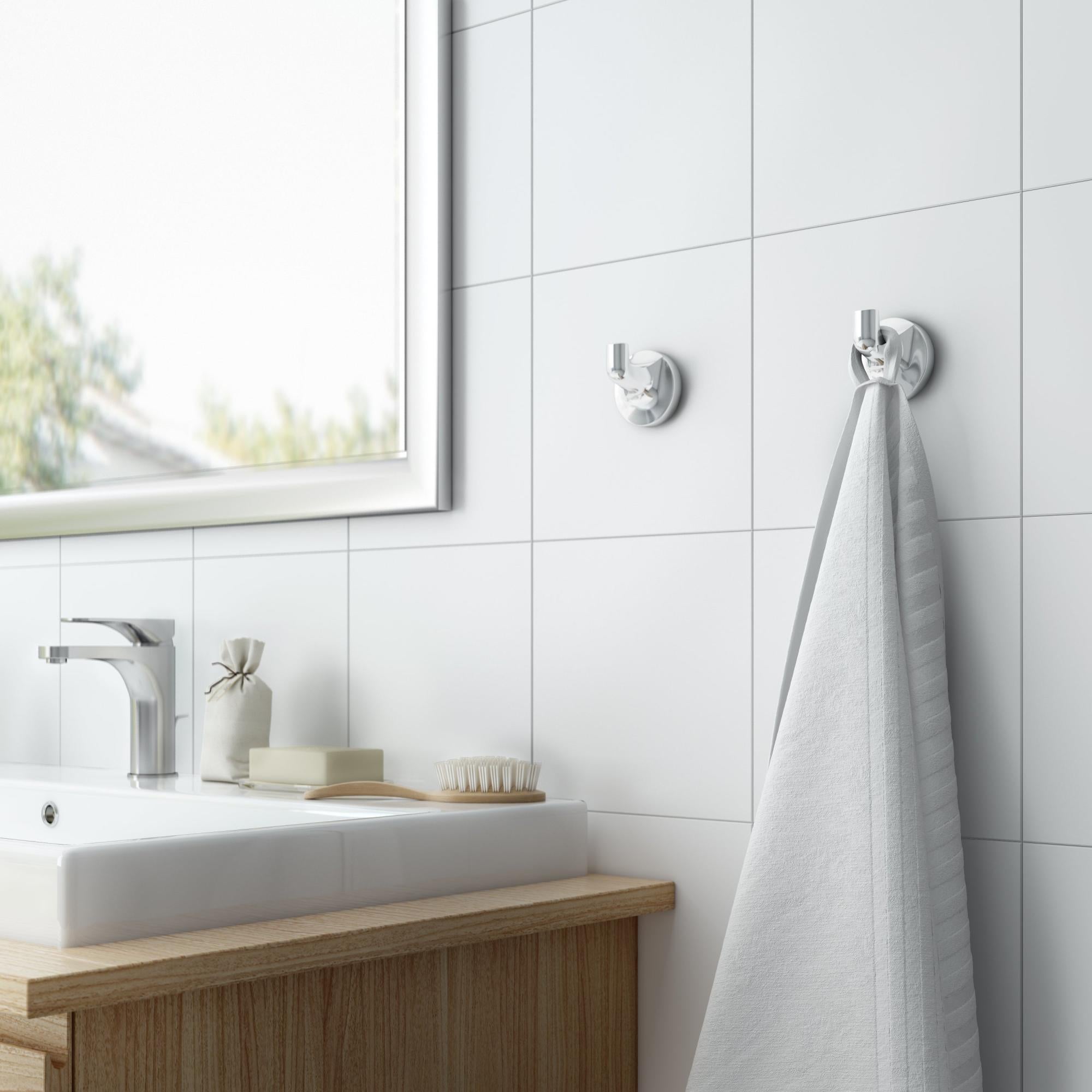 TASTOS Ganci per asciugamani da bagno in nichel spazzolato, confezione