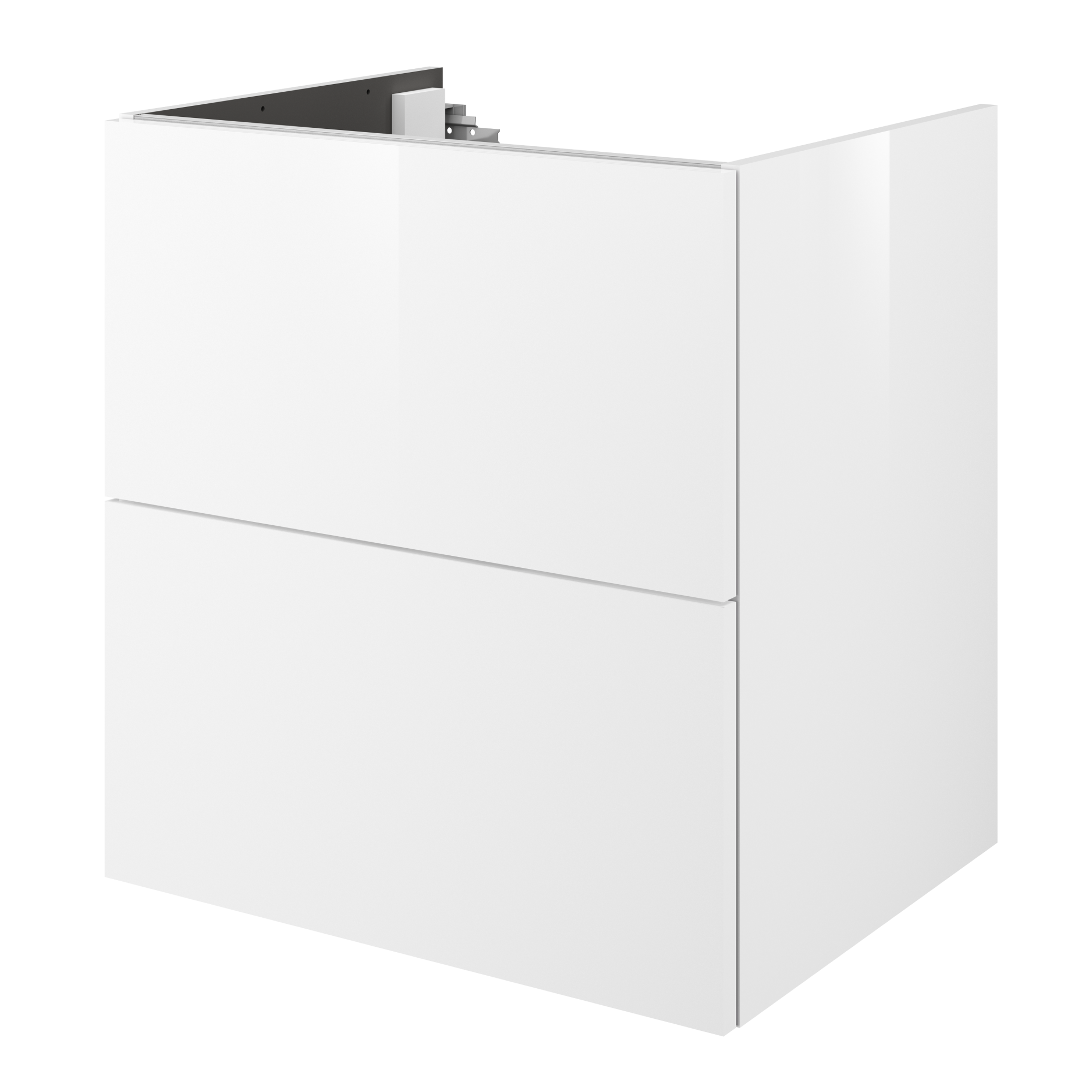 Mobile Sotto Lavabo Bagno 2 Ripiani Con Doppia Anta Chiusura Magnetica