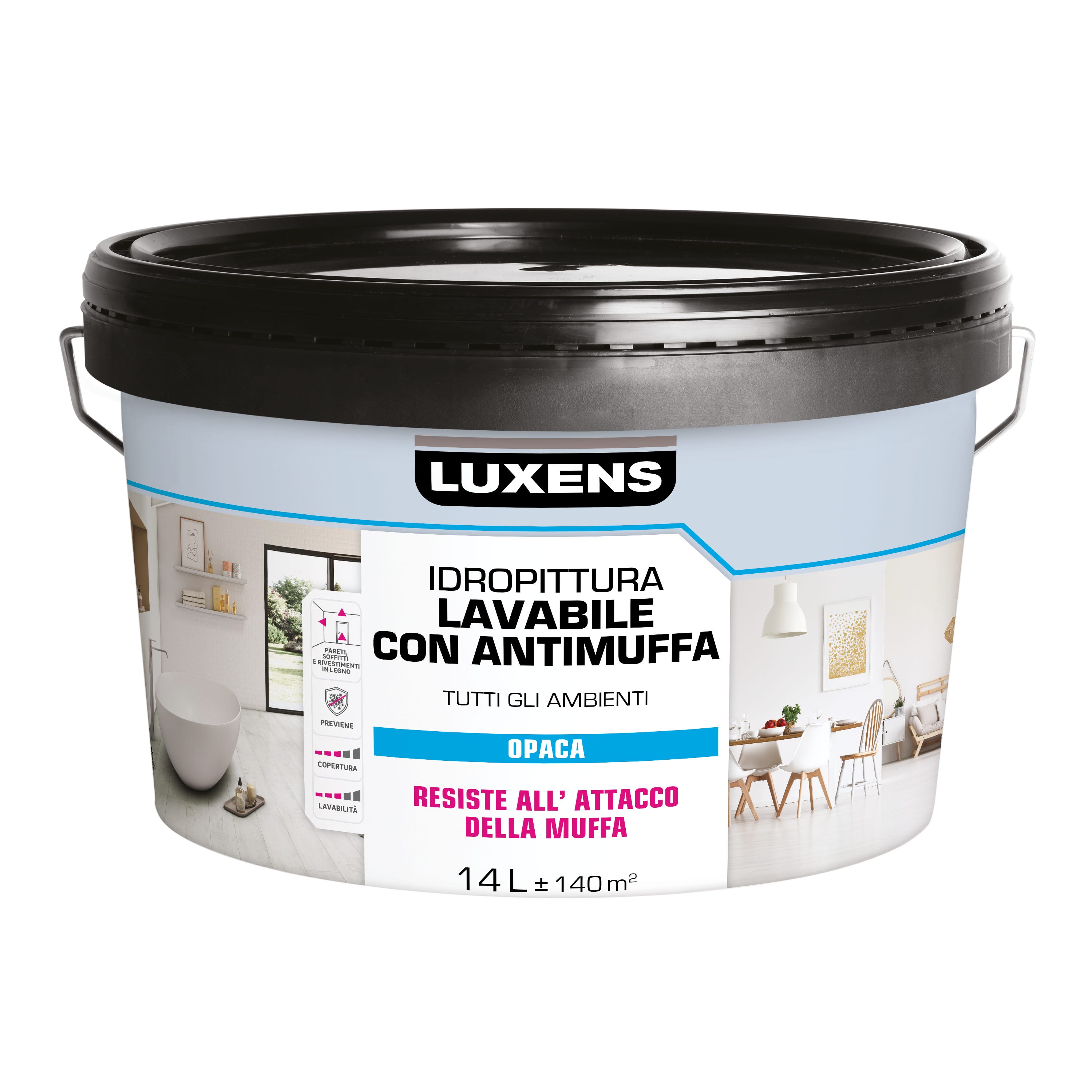 Pittura per interni antimuffa, LUXENS Extra Opaca bianco opaco, 14