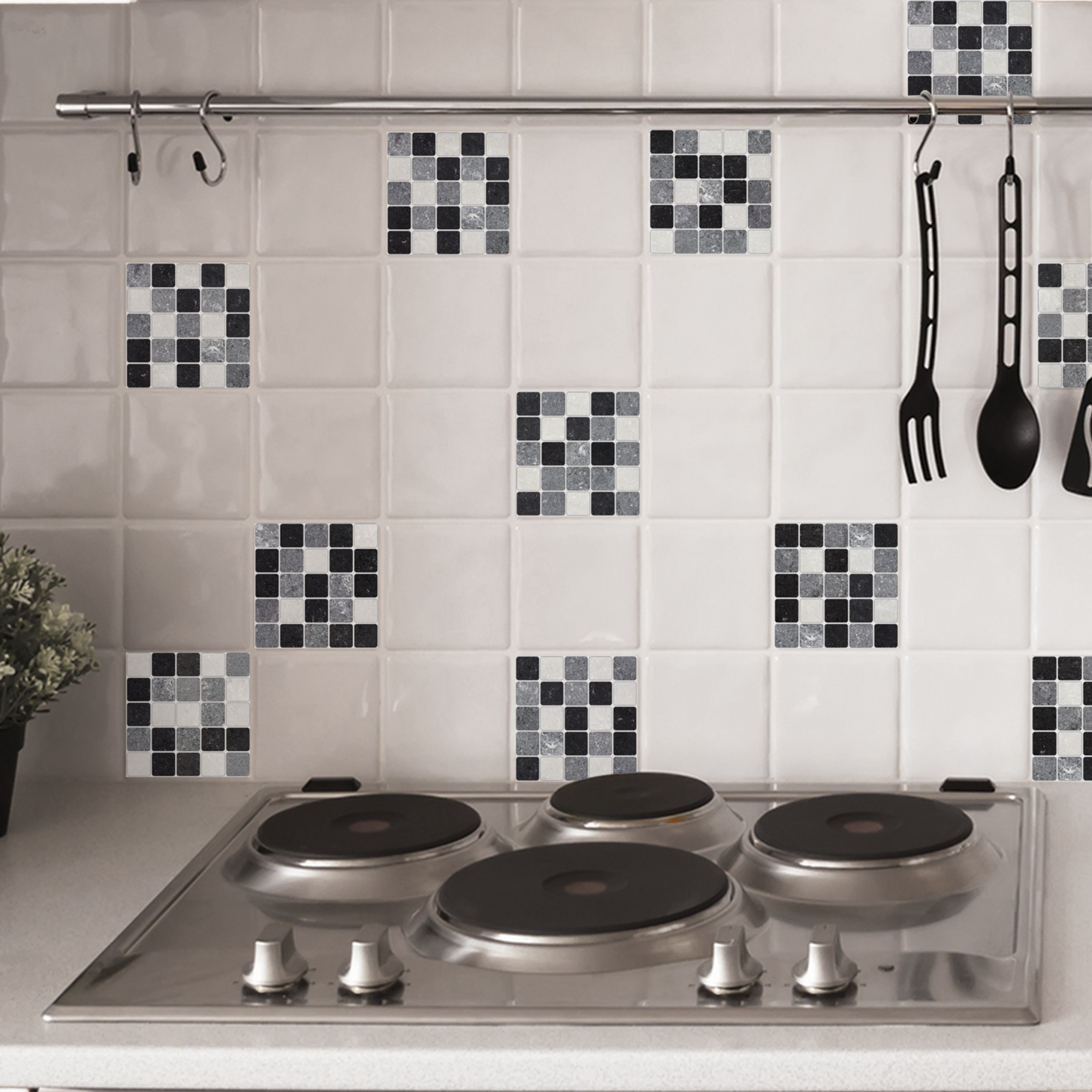 Adesivi Murali Rimovibili RoomMates - Scritta Hello - 34 Pezzi, Bianco E Nero