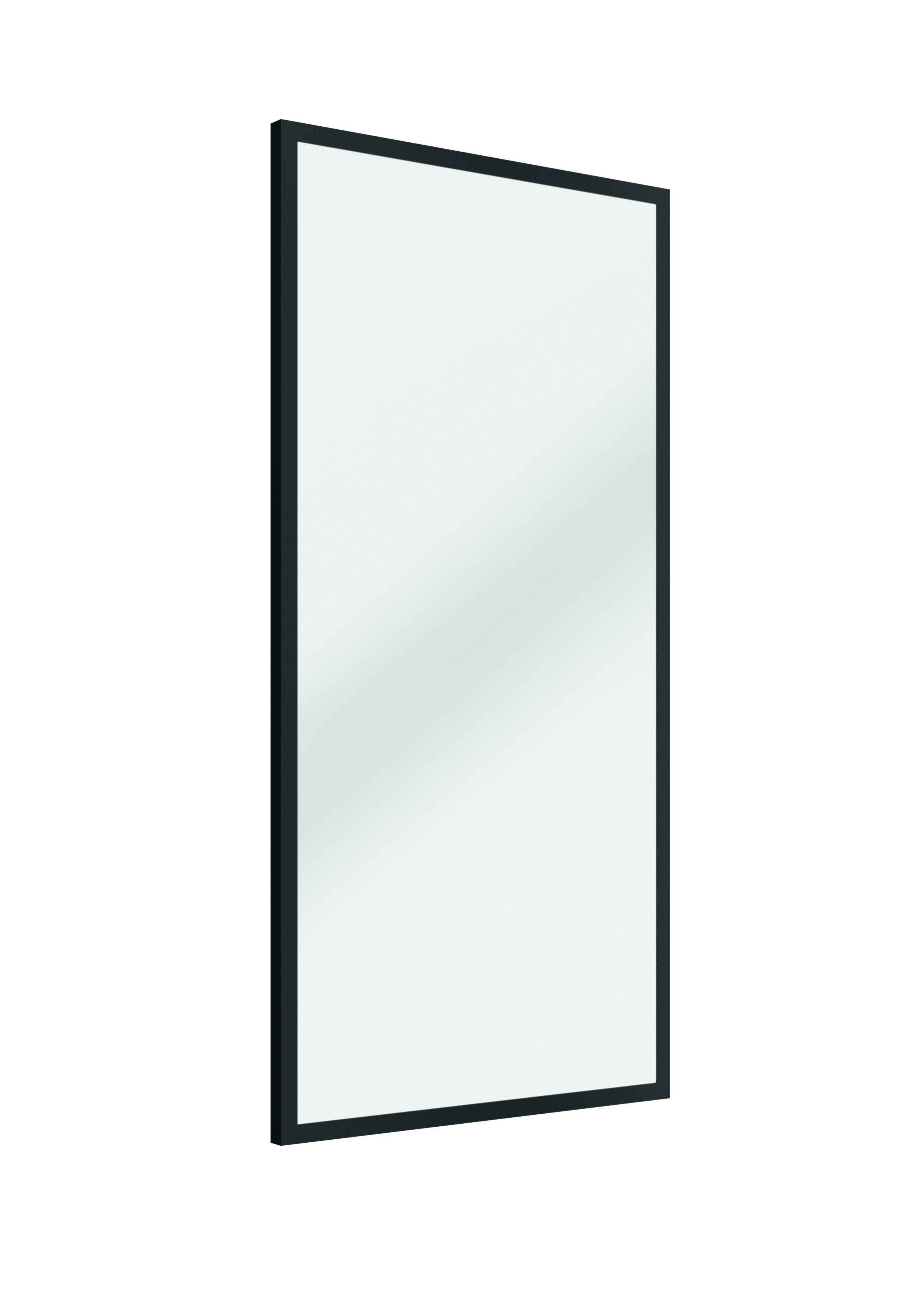 Specchio con cornice da parete rettangolare nero 50 x 100 cm
