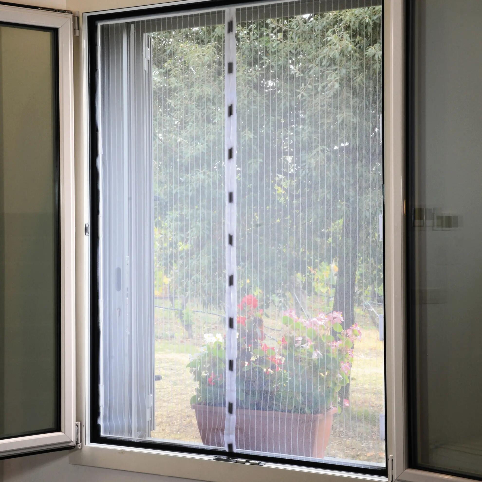 Tenda zanzariera magnetica M per finestra L 150 x H 180 cm bianco
