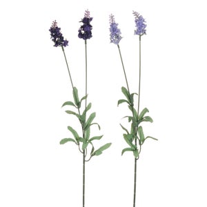 Set 2 Lavanda Artificiale in Vaso Altezza 38 cm Viola