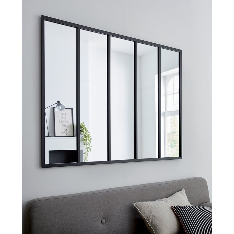 Specchio con cornice da parete e da terra rettangolare Atelier nero 140 x 90 cmINSPIRE