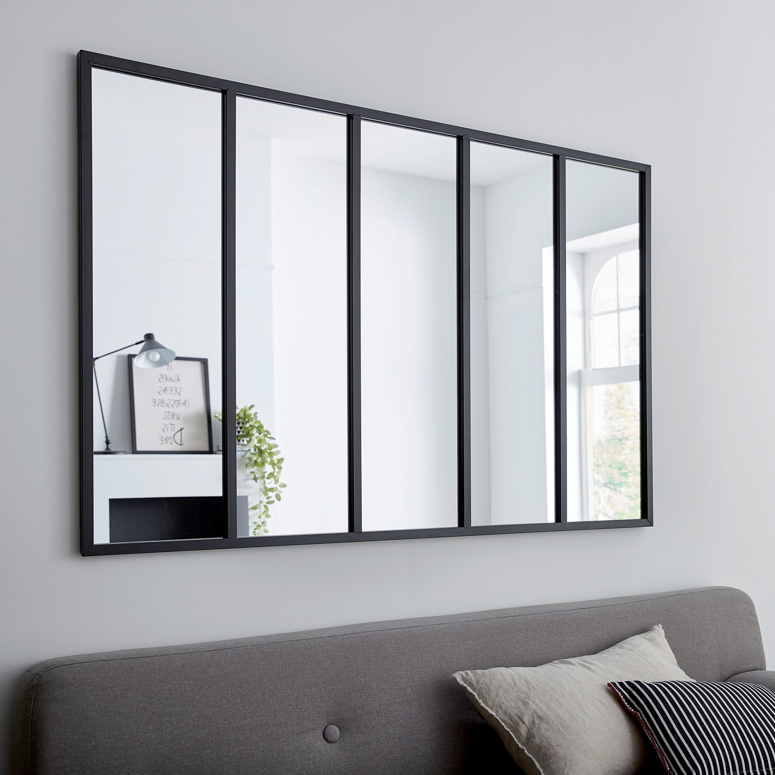 Specchio con cornice da parete INSPIRE rettangolare Atelier nero 140 x 90  cm