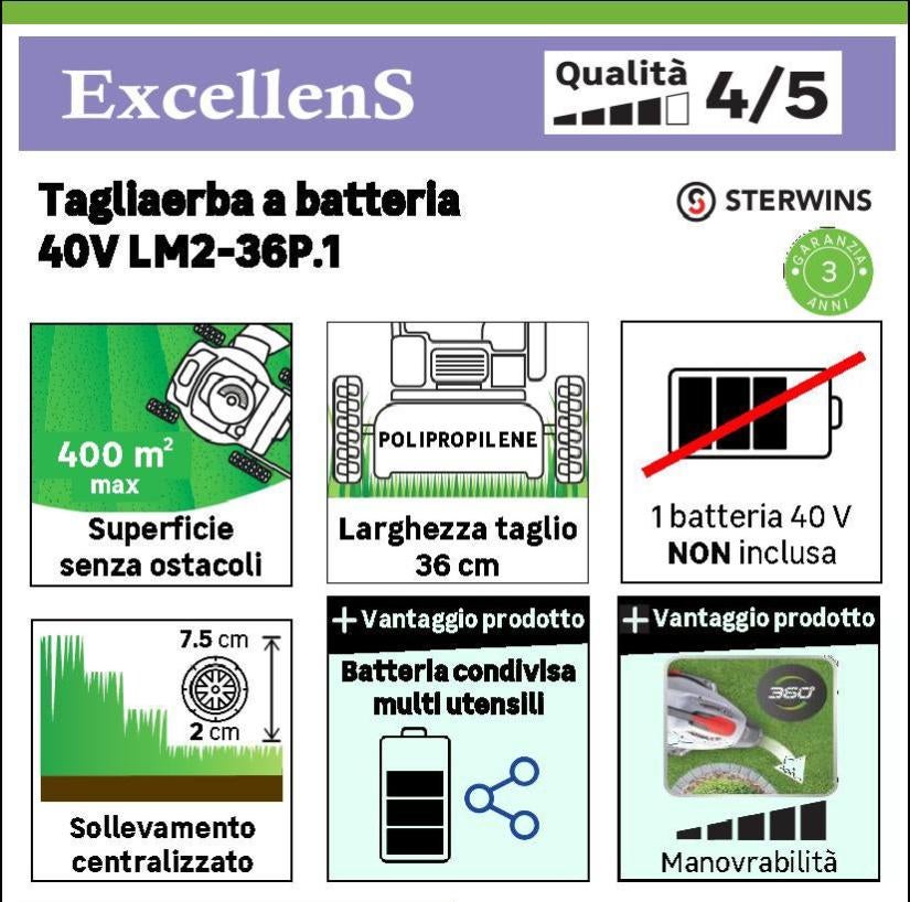 Rasaerba Efco LRi 44 P- 40 V batteria esclusa in Offerta