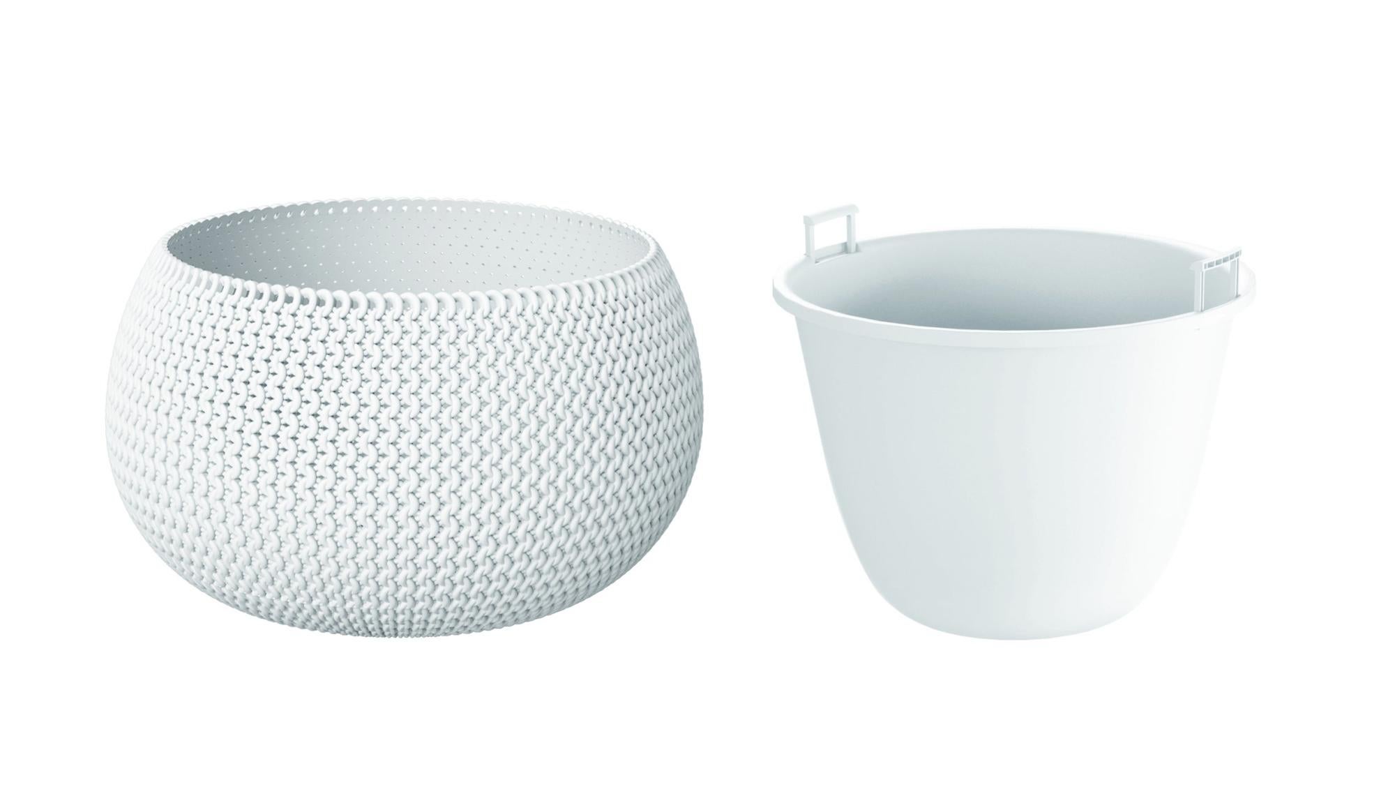 Novavita - Vaso da fiori rotondo, in plastica riciclata