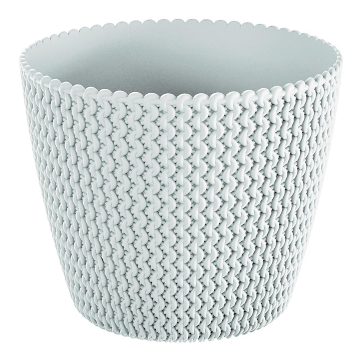 PROSPERPLAST Confezione 4 vasi rotondi (5/8/11,5/18,6 litri) Splofy in plastica color crema