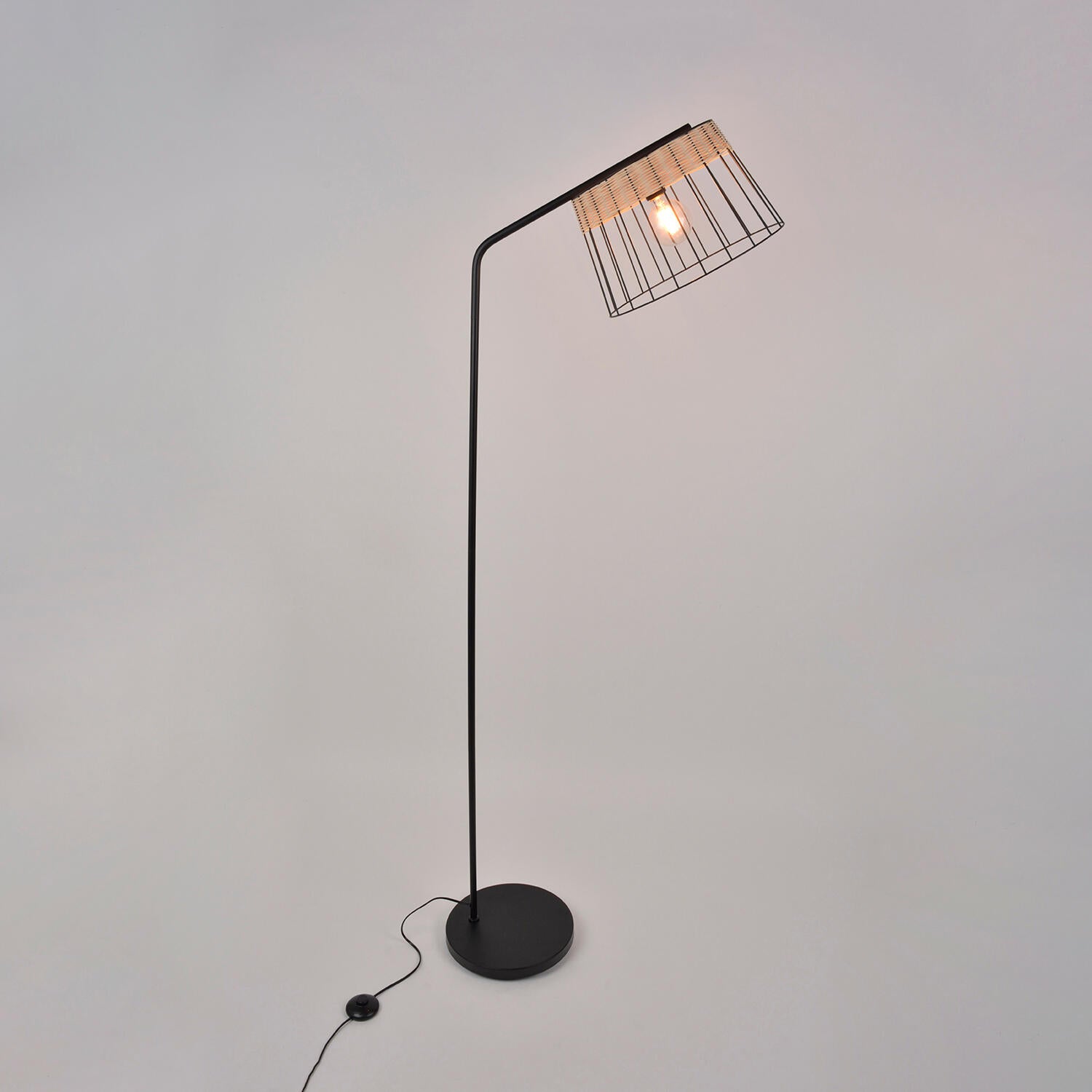 Lampada da terra Pandore nero, marrone, H 165 cm, E27 2xINSPIRE