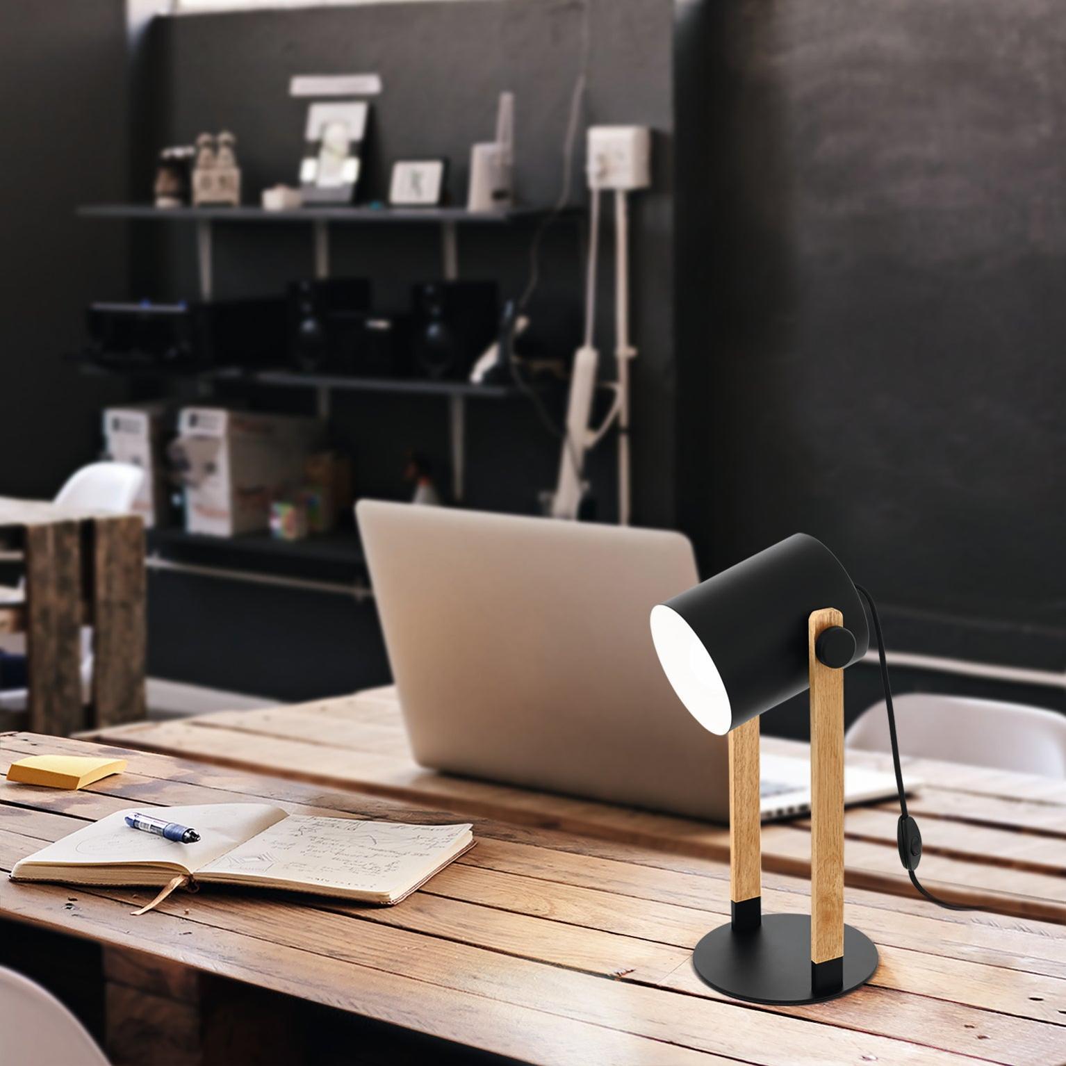 Eglo Coldfield Lampada Da Tavolo In Acciaio Nero - 60W - Design Moderno E Funzionale - Illuminazione Domestica