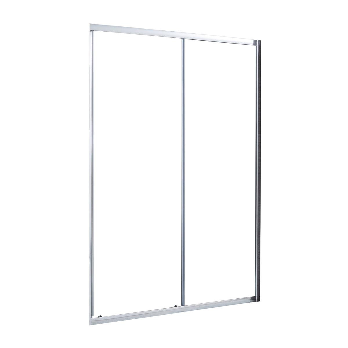 Box doccia con ingresso frontale porta scorrevole scorrevole 120 cm, H 185  cm in vetro, spessore 4 mm trasparente cromato