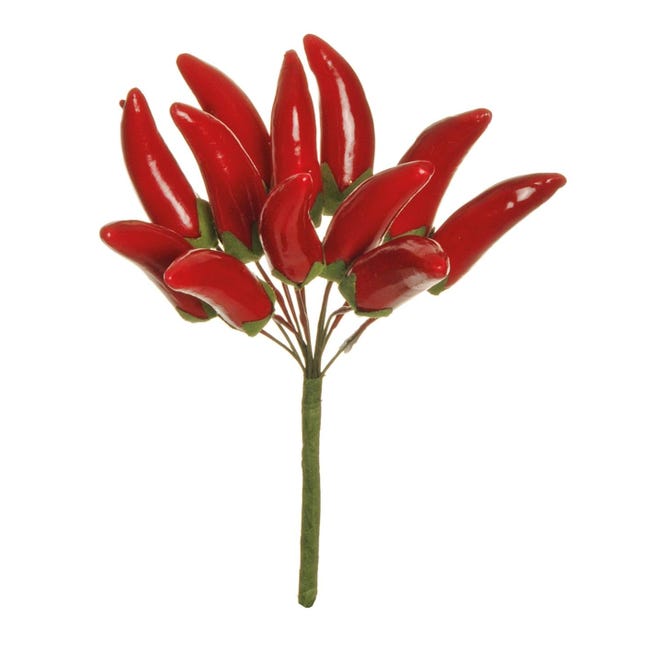 3 Peperoni Artificiali Leadigol - Finto Peperoncino Rosso, Verde E Giallo Per Decorazione Cucina E Casa