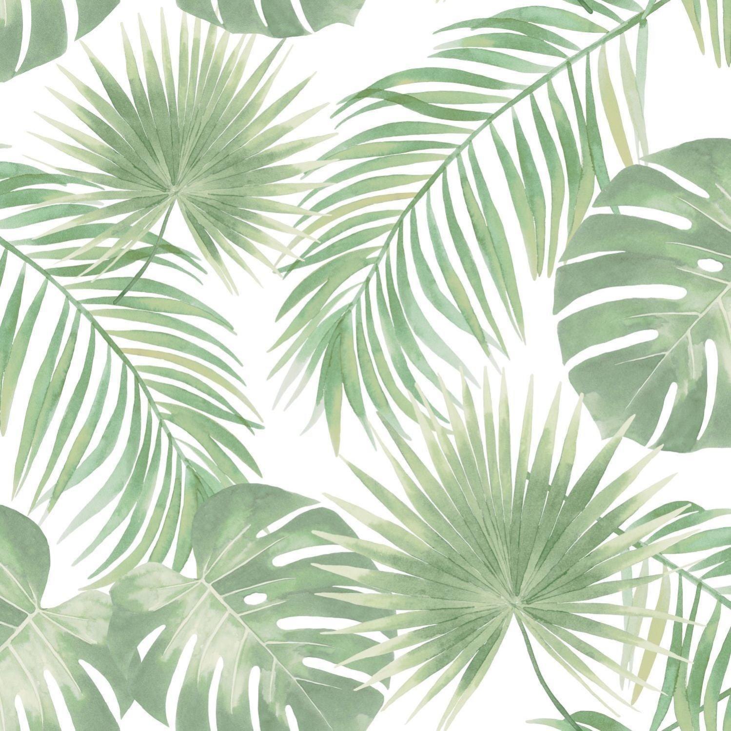 Carta Da Parati Foglie Tropicali 300x210 Cm – Fotomurale In TNT, Decorazione Murale Moderna