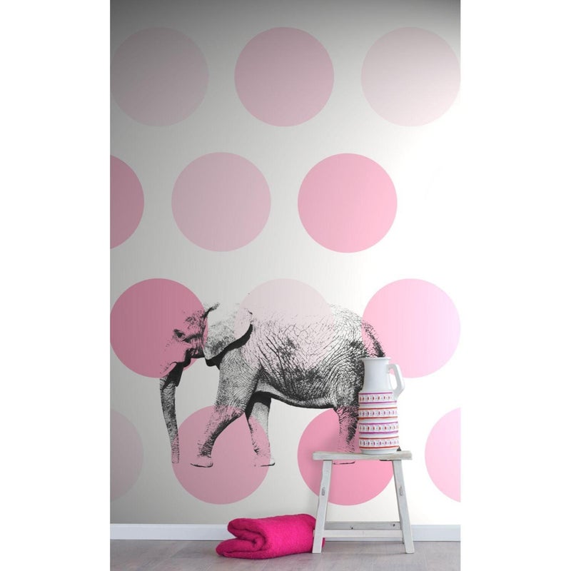 Fotomurale ESTA Elefante colore rosa, 186 x 280 cm