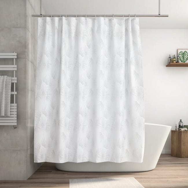 Tenda doccia Strass Elegant in poliestere bianco L 180 x H 200 cm