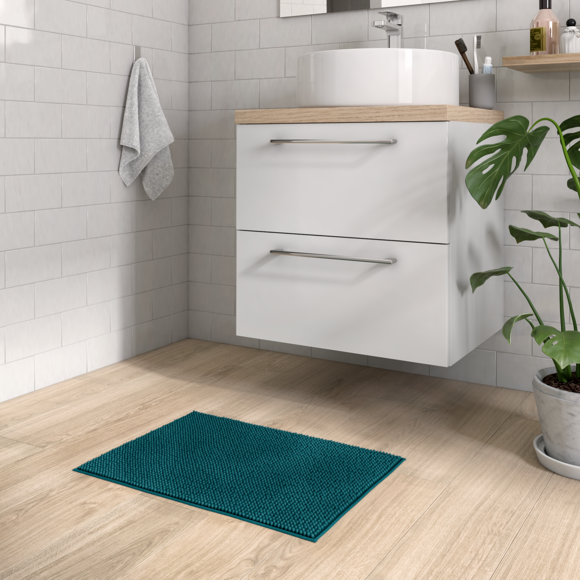 BAMA BAMA TAPPETO VASCA DA BAGNO ANTISCIVOLO IN GOMMA CON VENTOSE BIANCO 74X36 