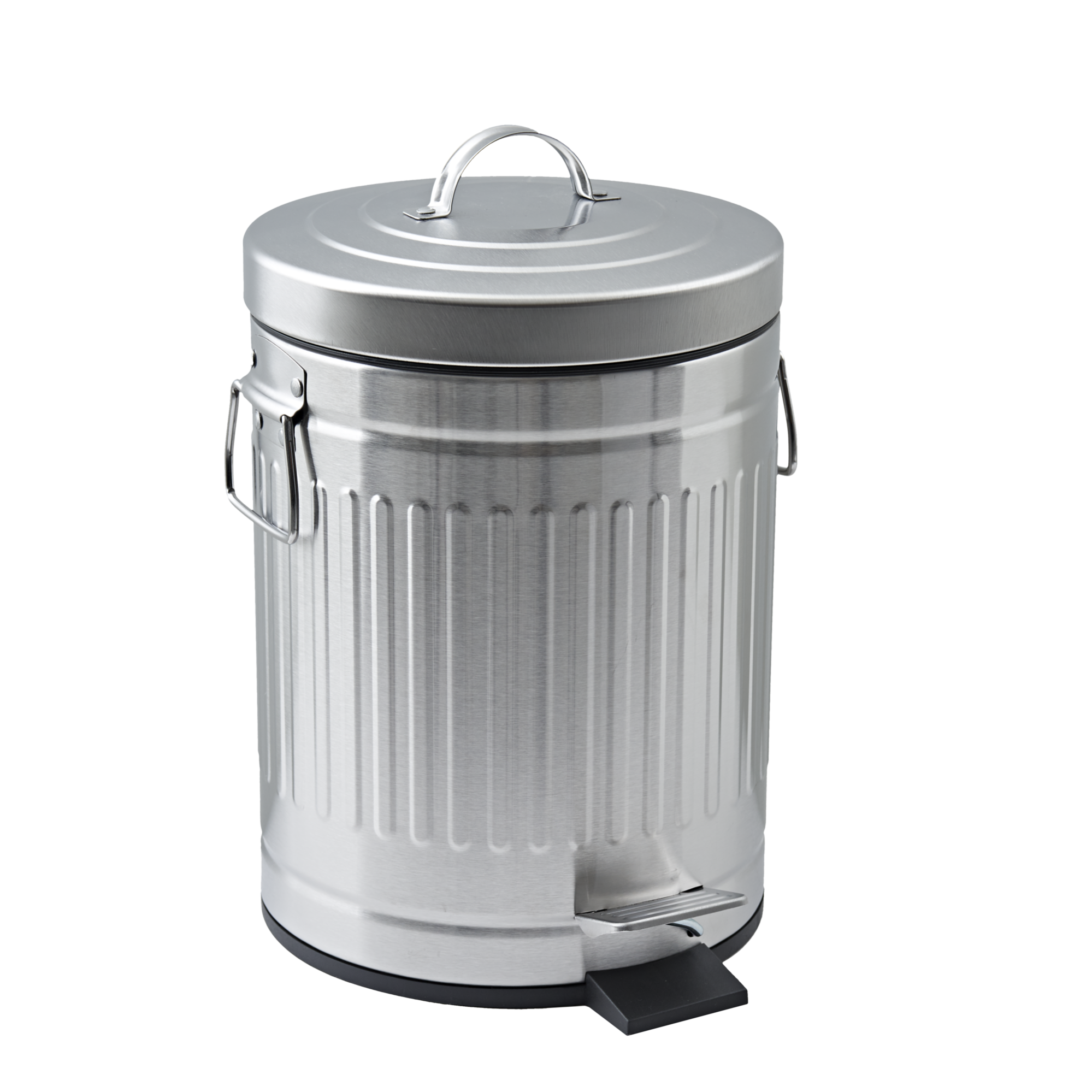 Cestino Pedale Per Rifiuti In Acciaio Inox 4 Galloni - Con Coperchio A Chiusura Silenziosa E Cestello Interno Rimovibile (Argento) - 2
