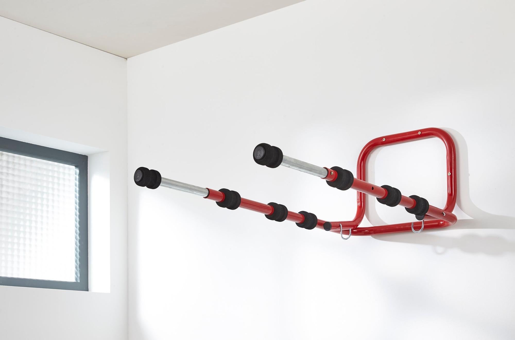 Wellgro® Set 4 Staffe Porta Bici Da Parete In Acciaio Nero Con Rivestimento Plastica - Supporto Per Cerchioni, Carico 25kg Cad.