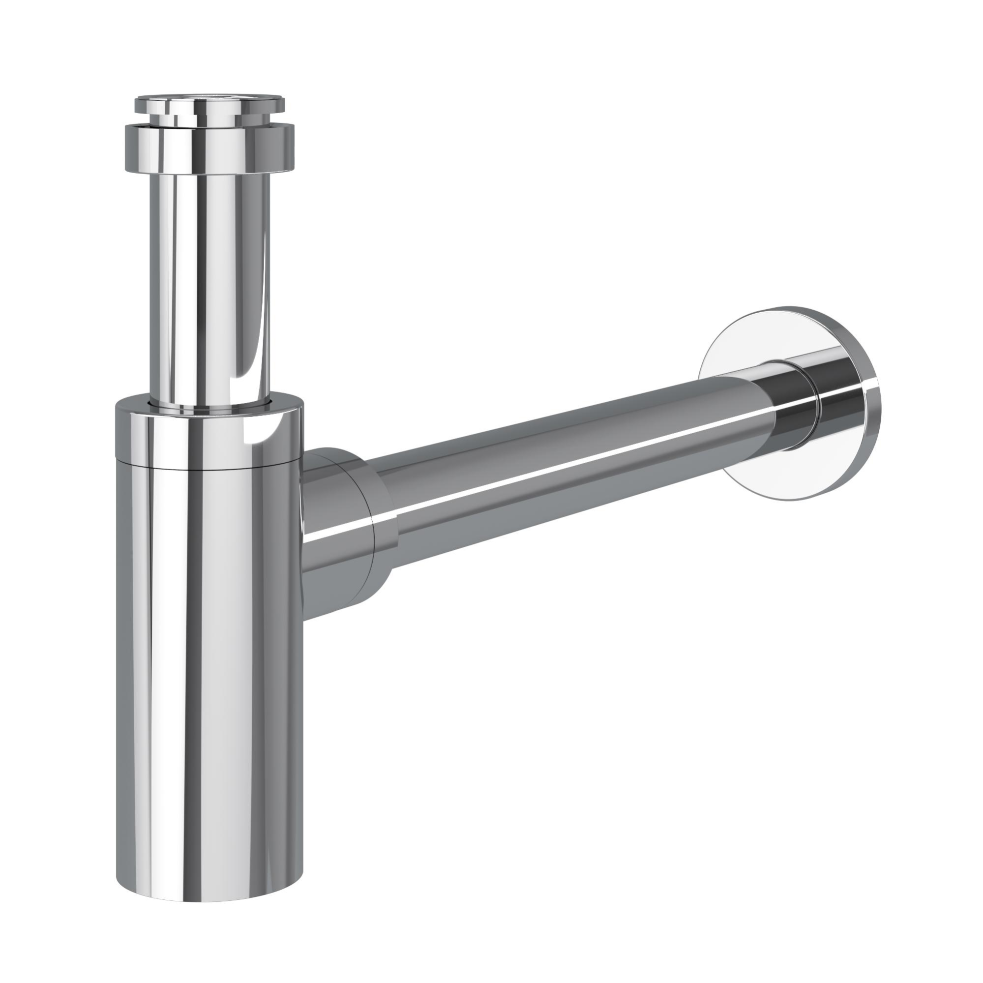 Sifone Cromato Per Lavabo – Completo Di Piletta Click Clack Universale, Attacco 1” 1/4, Regolabile In Altezza E Larghezza