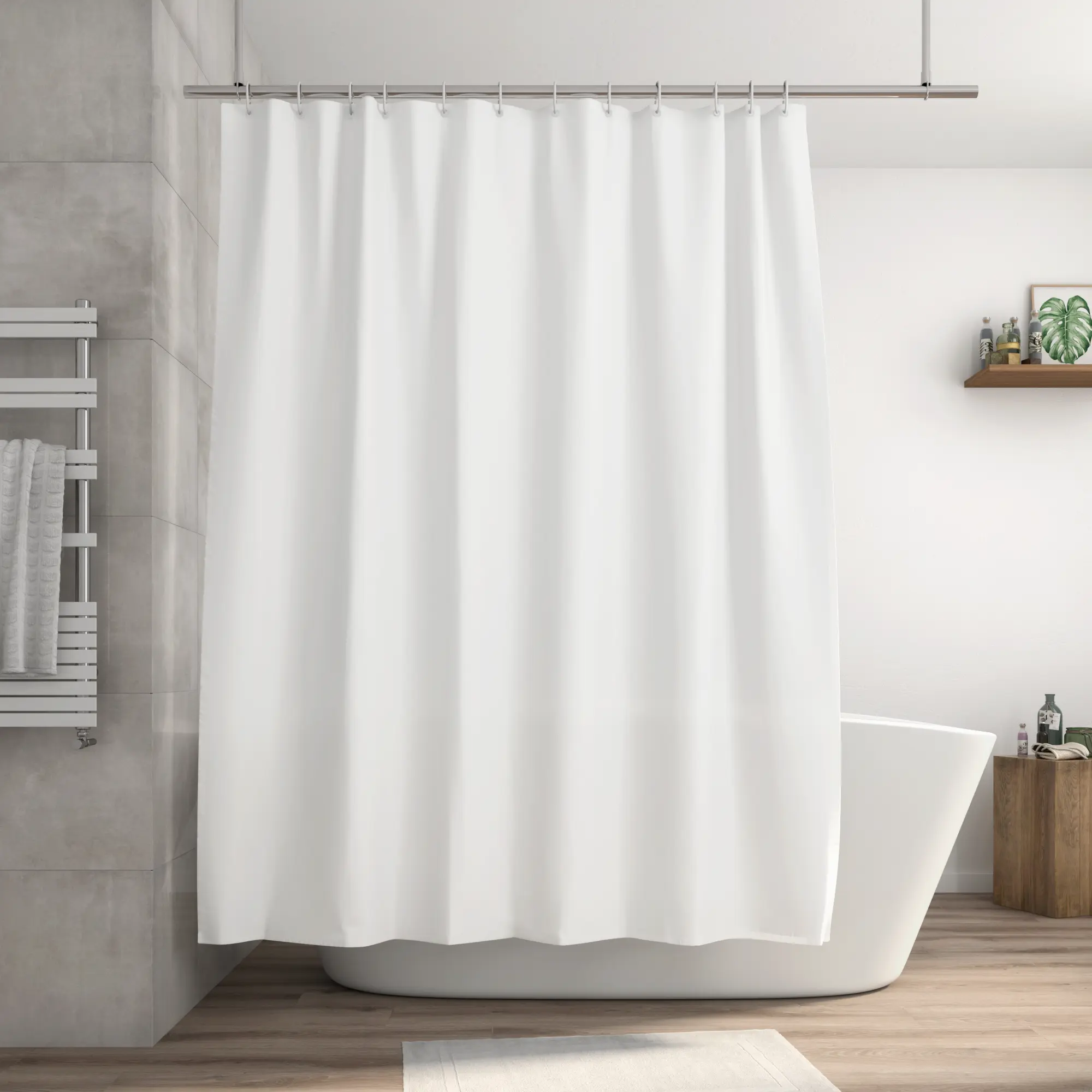 Tenda doccia Happy in poliestere bianco L 180.0 x H 200.0 cm