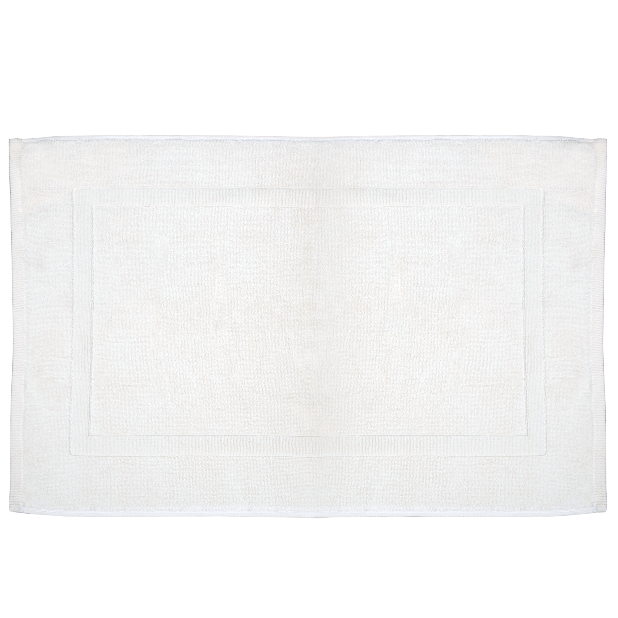 IDesign Tappeto Bagno Morbido In Cotone Con Nappe - Tappetino Assorbente Rettangolare, Bianco E Colorato, 53x86 Cm