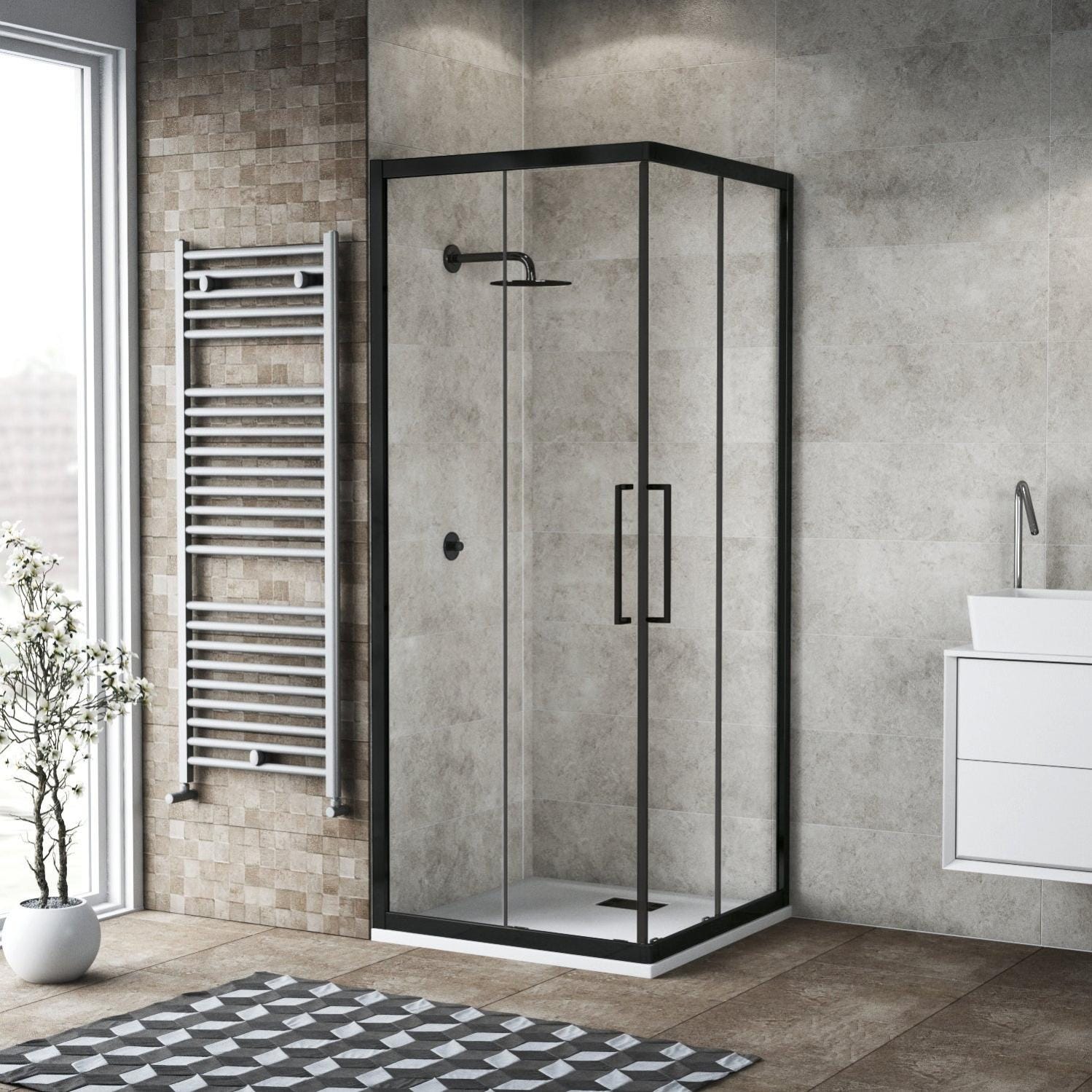 Lato per box doccia scorrevole Lead 80 cm, H 200 cm in vetro, spessore Lato per box doccia scorrevole Lead 80 cm, H 200 cm in vetro, spessore