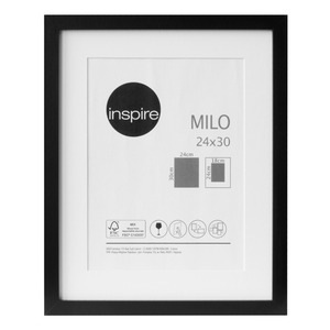 Cornice con passe-partout INSPIRE Milo, nero 52x72 cm per immagini 50x70 cm