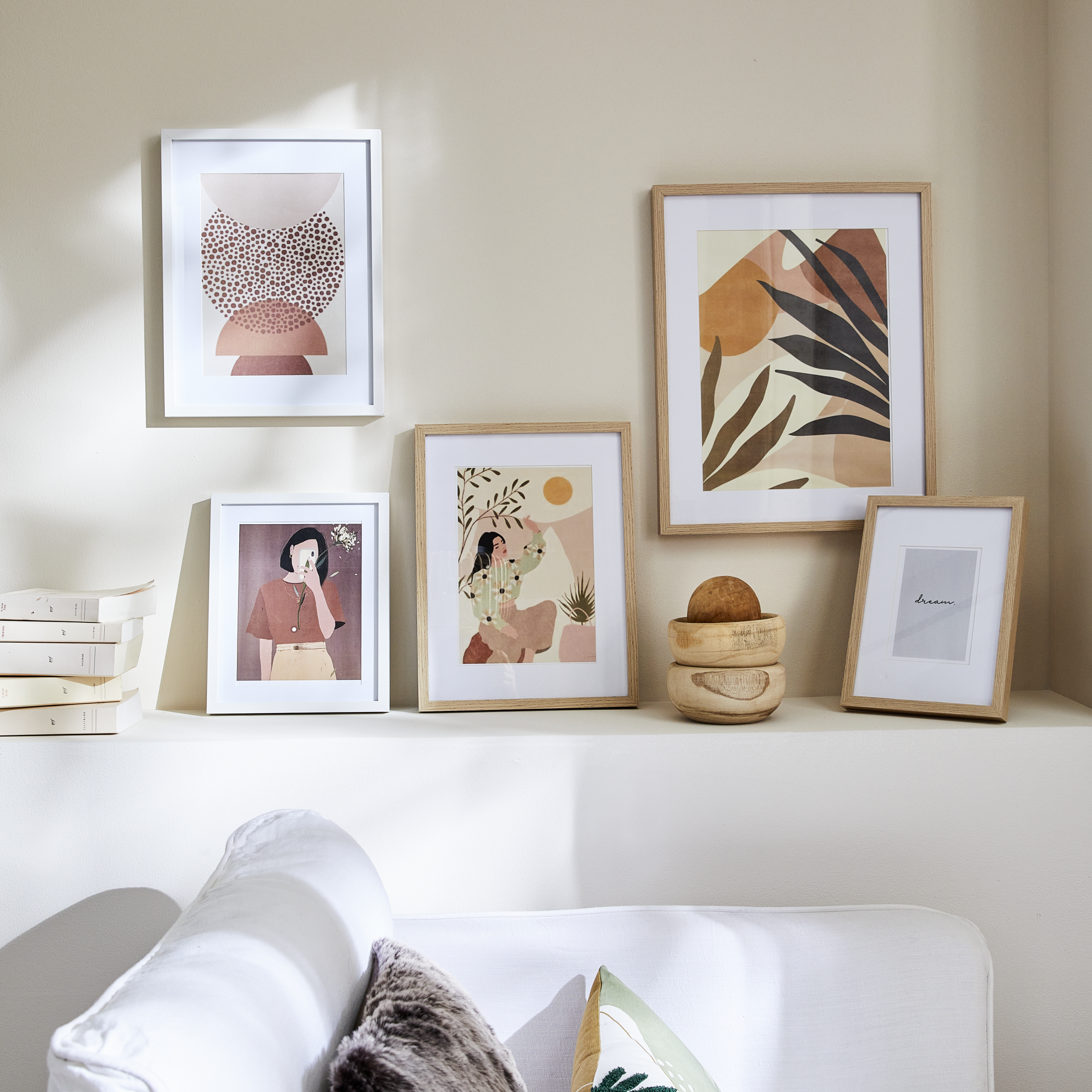 Relaxdays Set 10 Cornici Portafoto A4 Con Passepartout 15x20 Cm – Oro Bianco