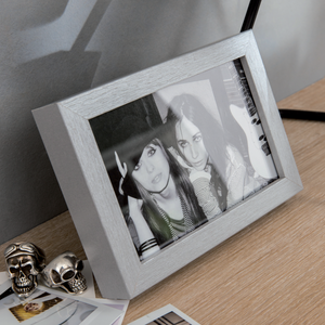 Portafoto in legno argento cornice ritratto cm 13x18 porta foto grafie da  tavolo per arredo casa