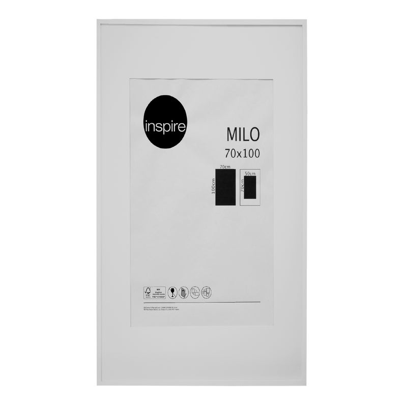 Cornice con passe-partout INSPIRE Milo, bianco 72x102 cm per immagini 50x70 cm