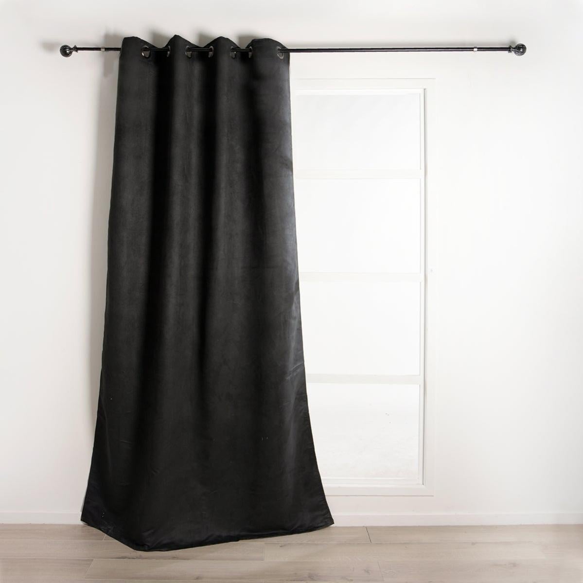 Tenda Con Occhielli Douceur D'Intérieur - 140x240 Cm, Tessuto Occult Coprente Unito, Colore Rosso, 100% Poliestere - Foto 3