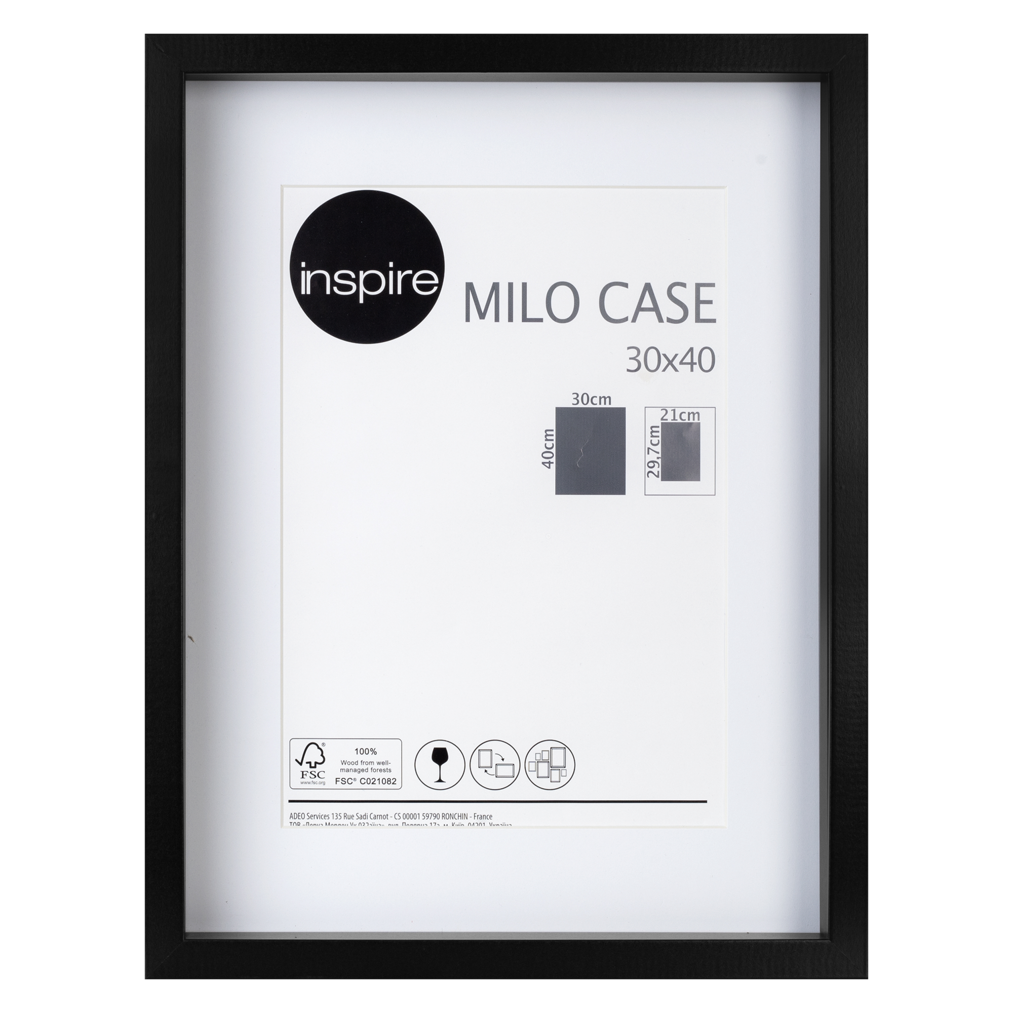 Cornice In Alluminio Per Quadri Accent 21x29,7 Cm  A4 Nero Opaco Vetro Standard 2010000
